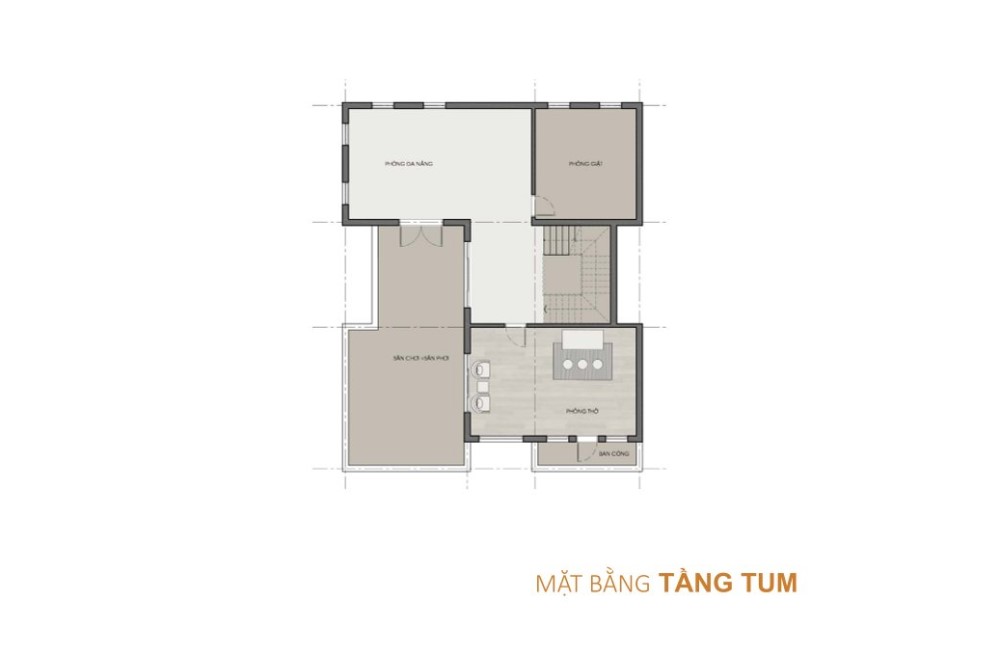 Hình ảnh Thiết Kế Mặt Bằng Tầng Tum Của Biệt Thự đơn Lập Góc Tại Gold Coast Vũng Tàu Mẫu 2