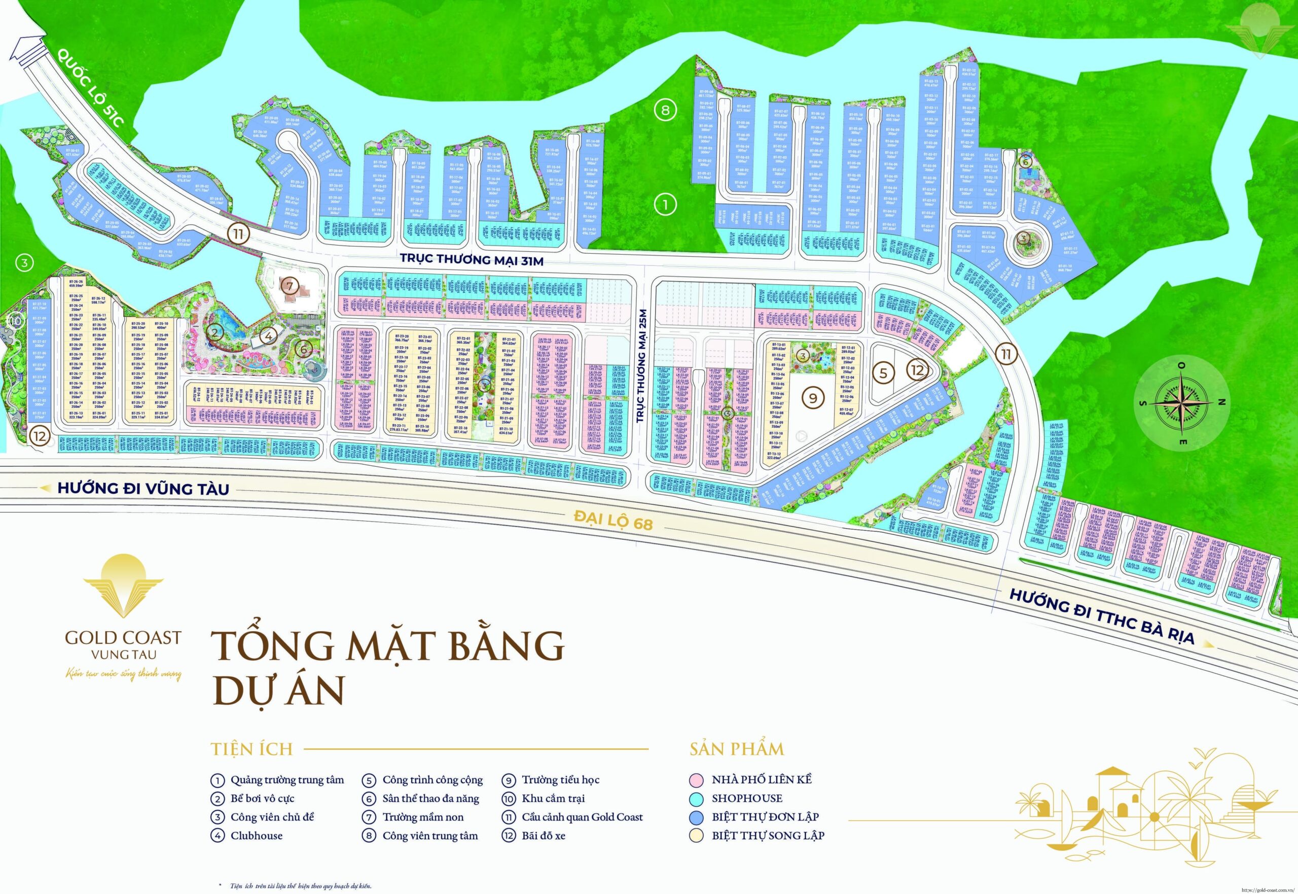 Tổng Mặt Bằng Dự án Gold Coast Vũng Tàu