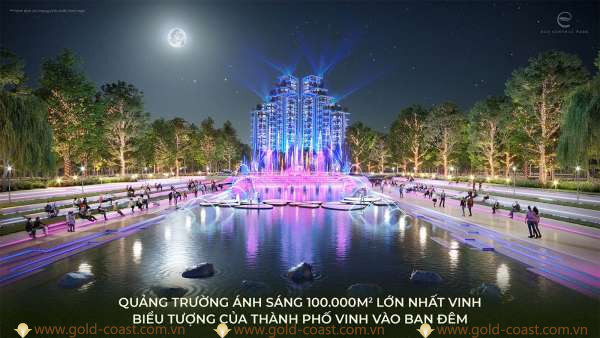 Eco Central Park Quang truong anh sang 100.000m2 lon nhat thanh pho Vinh la bieu tuong cua thanh pho Vinh vao ban dem - Eco Central Park