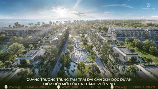 Eco Central Park Quang truong trung tam trai dai gan 2km doc du an diem den moi cua ca thanh pho Vinh - Eco Central Park